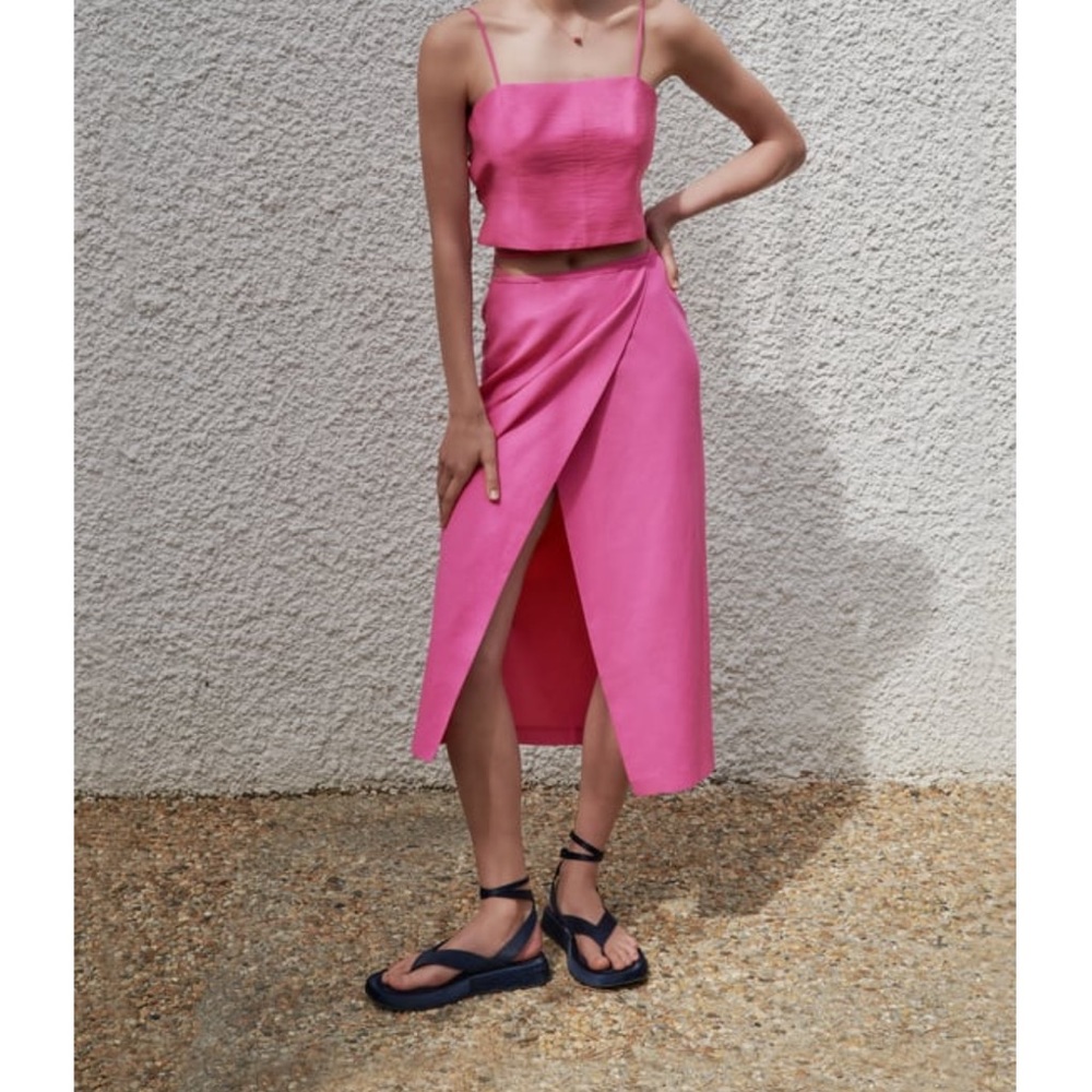 Looking for zara pink Lined blend Pareo wrap skirt